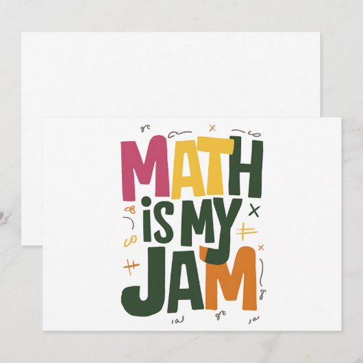 Groovy Wiskunde is Mijn Jam Eerste Dag Terug Naar  Kaart (Voorkant / Achterkant)