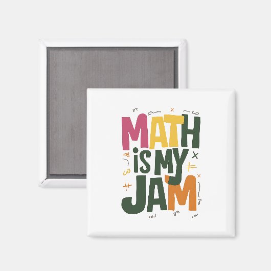 Groovy Wiskunde is mijn jam eerste dag terug naar  Magneet (Voorkant / Achterkant)