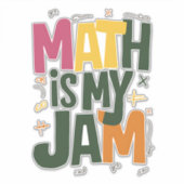 Groovy Wiskunde is mijn jam eerste dag terug naar Sticker (Voorkant)