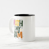 Groovy Wiskunde is mijn jam eerste dag terug naar  Tweekleurige Koffiemok (Voorkant links)