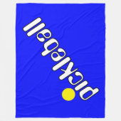 Groovy Wit Geel PICKLEBALL op Helderblauw Fleece Deken (Voorkant)