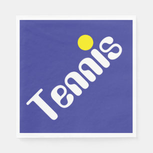 Groovy wit geel TENNIS tekst op vet blauw Servet