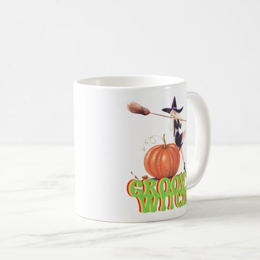 GROOVY WITCH grappige Halloween heks Koffiemok (Voorkant rechts)