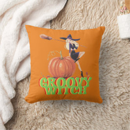 GROOVY WITCH grappige Halloween heks Kussen
