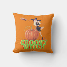 GROOVY WITCH grappige Halloween heks Kussen