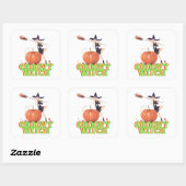 GROOVY WITCH grappige Halloween heks Vierkante Sticker (Vel)