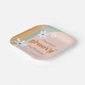 Groovy Witte Daisies Meisje's 2e Verjaardag Feest Papieren Bordje (Gebogen)