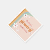 Groovy Witte Daisies Meisje's 4e Verjaardagsfeestj Servet (Hoek)