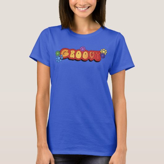Groovy word art Seventies style stropdas-dye t-shi T-shirt (Voorkant)