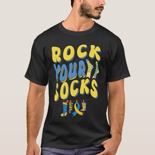 Groovy World Down Syndrome Day 2023  Rock Your Soc T-shirt (Voorkant)