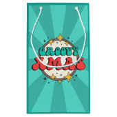 Groovy xmas retro groovy tekstteken klein cadeauzakje (Achterkant)