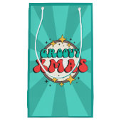 Groovy xmas retro groovy tekstteken klein cadeauzakje (Voorkant)