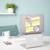 Groovy Yellow Book Lover & Reading Pack of Vinyl Sticker (Laptop op bureau)