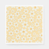 Groovy Yellow Daisy Verjaardag servetten | Retro B (Voorkant)