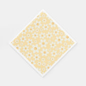 Groovy Yellow Daisy Verjaardag servetten | Retro B (Hoek)