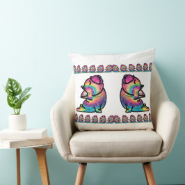 Groovy Yoga Bulldog: Grappige Tie Dye Kleuren Kussen