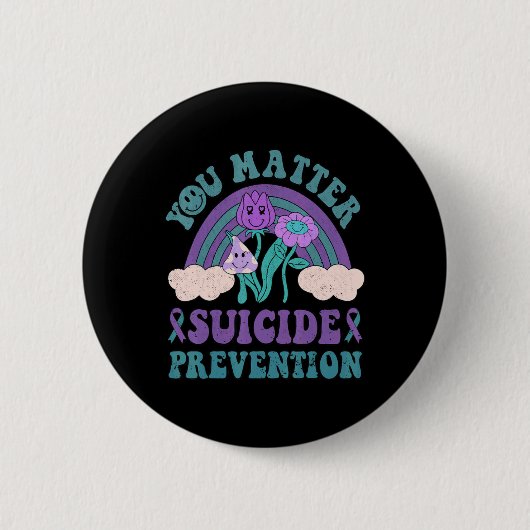 Groovy You 988 Suicide Prevention Awareness  Ronde Button 5,7 Cm (Voorkant)