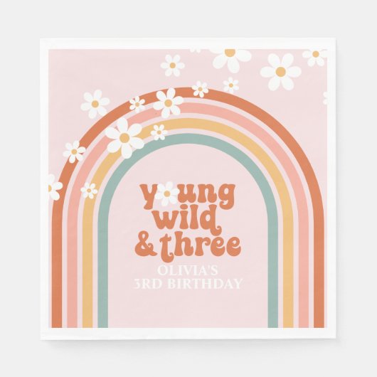 Groovy Young Wild Driedaagse regenboog, derde verj Servet (Voorkant)