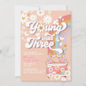 Groovy Young Wild en Drie 3de Verjaardag Kaart (Voorkant)