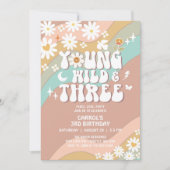 Groovy Young Wild en Drie 3de Verjaardag Kaart (Voorkant)