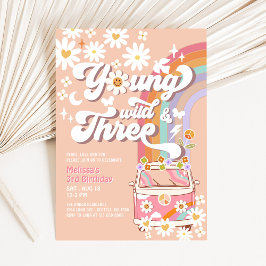Groovy Young Wild en Drie 3de Verjaardag Kaart