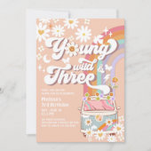 Groovy Young Wild en drie 3e verjaardag Kaart (Voorkant)