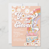 Groovy Young Wild en Eleven Rainbow 11e verjaardag Kaart (Voorkant)