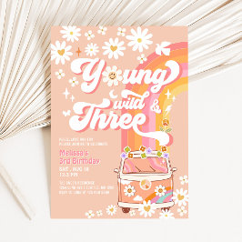 Groovy Young Wild en Three Daisy 3e verjaardag Kaart
