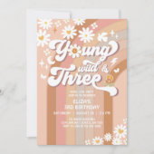 Groovy Young Wild en Three Mauve 3e verjaardag Kaart (Voorkant)