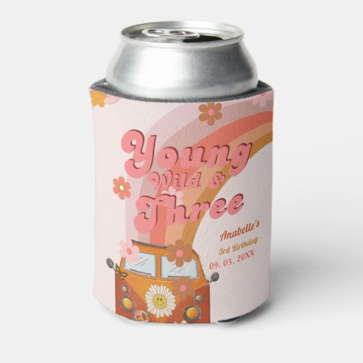 Groovy Young Wild en Three Pink Peach Van Daisy Blikjeskoeler (Blikje Achterkant)