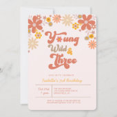 Groovy Young Wild & Three 3rd Birthday Kaart (Voorkant)