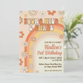 Groovy Young Wild & Three Rainbow 3rd Birthday Kaart (Staand voorkant)