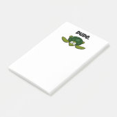 Groovy Zee Schildpad Cartoon, Funny Ocean "Dude" Post-it® Notes (Schuin)