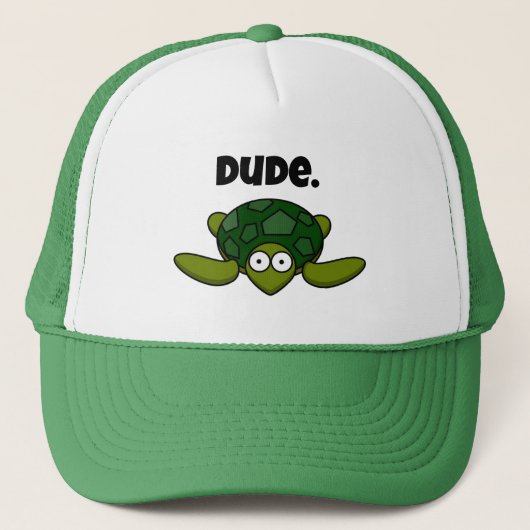 Groovy Zee Schildpad Cartoon, Funny Ocean "Dude" Trucker Pet (Voorkant)