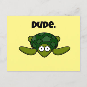 Groovy Zee Turtle Dude Funny Cartoon Briefkaart