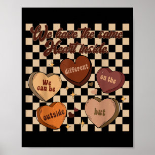 Groovy zelfde hart binnen juneteenth zwarte geschi poster