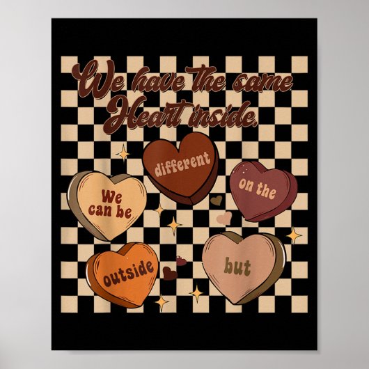 Groovy zelfde hart binnen juneteenth zwarte geschi poster (Voorkant)