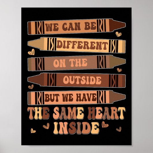 Groovy Zelfde Hart Binnen Zwarte Geschiedenis Maan Poster (Voorkant)