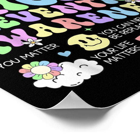 Groovy Zelfmoordpreventie Bewustzijn Geestelijke G Poster (Hoek)