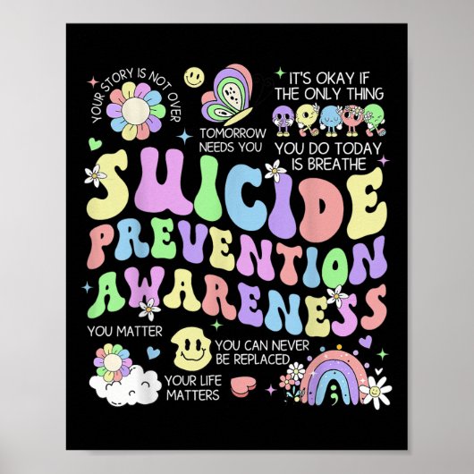 Groovy Zelfmoordpreventie Bewustzijn Geestelijke G Poster (Voorkant)