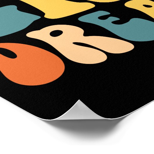 Groovy zesde klas droom team terug naar school poster (Hoek)