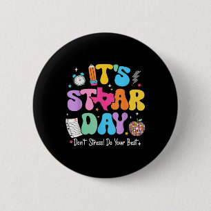 Groovy zijn sterrendag Niet stressen Doe je beste  Ronde Button 5,7 Cm