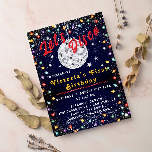 Groovy Zilver Disco Bal Feest Nacht Verjaardag Kaart