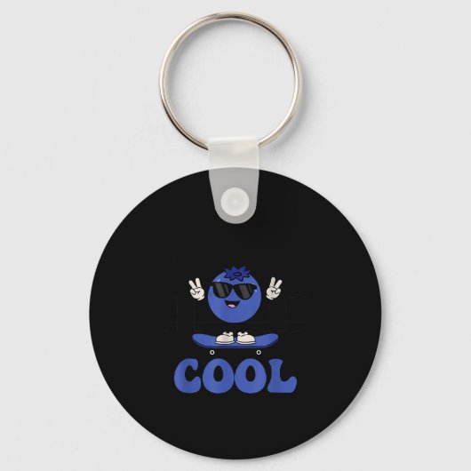 Groovy Zo Bes Berry Koel Fruitliefhebber Blauwebes Sleutelhanger (Voorkant)