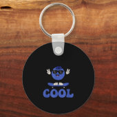Groovy Zo Bes Berry Koel Fruitliefhebber Blauwebes Sleutelhanger (Voorkant)
