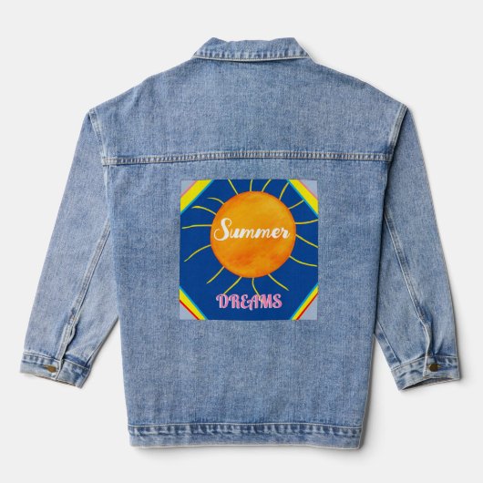 Groovy zomerdromen denim jacket (Achterkant)
