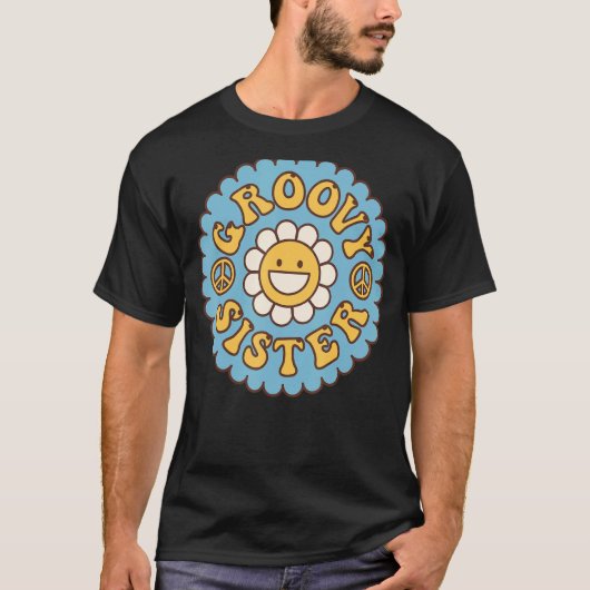 Groovy Zuster 70s Aesthetische Nostalgia Retro 197 T-shirt (Voorkant)