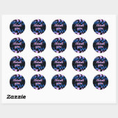 Groovy zwart marineblauw Lila Bord Paarse dank u Ronde Sticker (Vel)