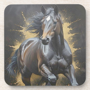 groovy zwarte paard bier onderzetter