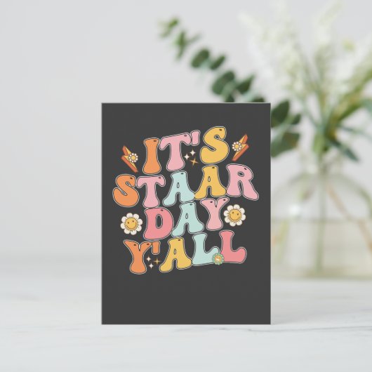 Groovy's testdag op straat uitnodiging briefkaart (Staand voorkant)